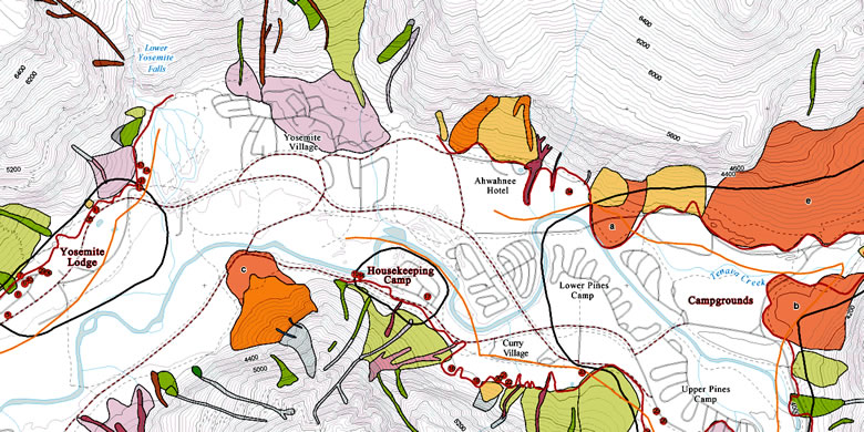 Yosemite rockfall hazards map