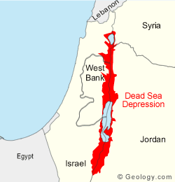 Dead Sea Depression map