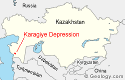 Karagiye Depression map
