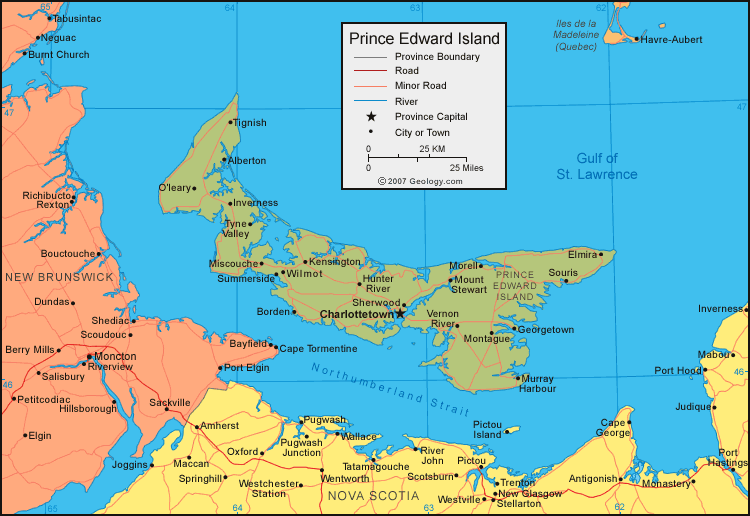 Map Of Prince Edward Island And Nova Scotia - Lenna Nicolle