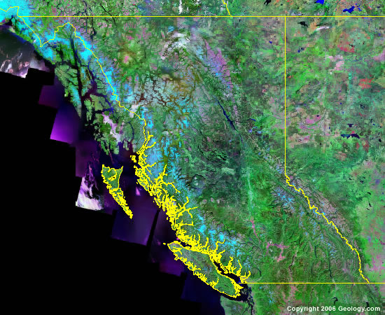 British Columbia satellite photo