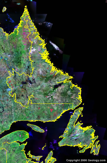 Newfoundland and Labrador satellite photo