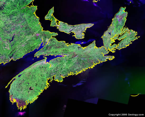 Nova Scotia satellite photo