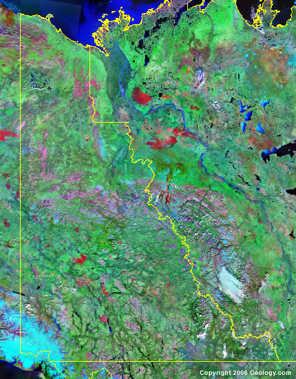 Yukon Territory satellite photo