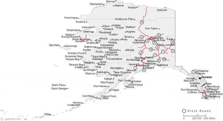 printable map of alaska with cities and towns Map Of Alaska Cities Alaska Road Map printable map of alaska with cities and towns