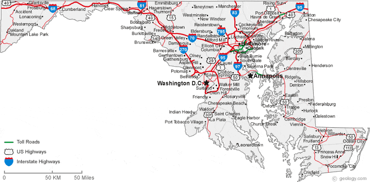 map of Maryland cities