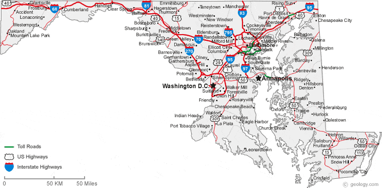 Map Of Maryland Cities Maryland Road Map   Map Of Maryland Cities 