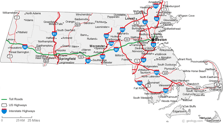 Massachusetts State Map With Cities And Towns - Tami Karmen