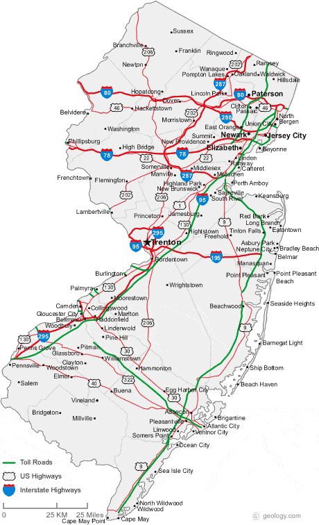 Map Of New Jersey Cities 