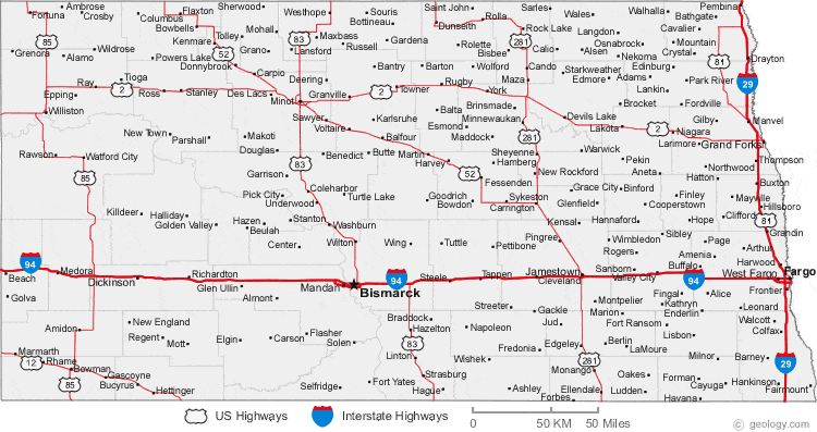 map of nd cities Map Of North Dakota Cities North Dakota Road Map map of nd cities