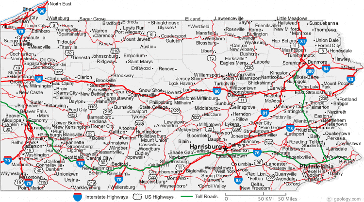 Map Of Pennsylvania Cities Pennsylvania Road Map   Map Of Pennsylvania Cities 