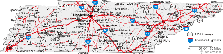 Map Of Tennessee Cities Tennessee Road Map