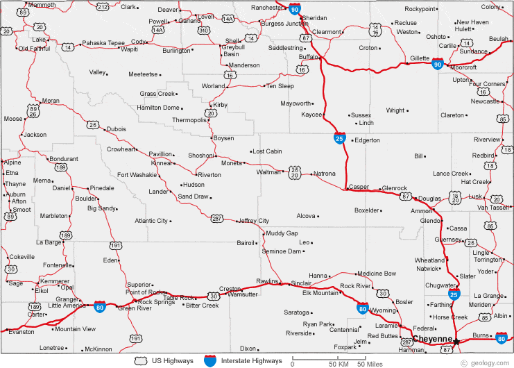 Road Map Of Wyoming And South Dakota Map Of Wyoming Cities - Wyoming Road Map