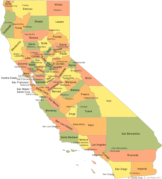 map of California Counties