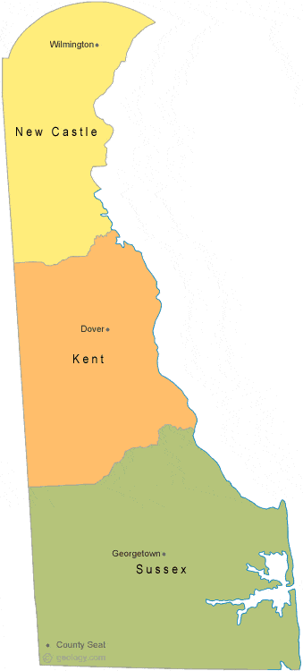 Map Of Counties In Delaware Delaware County Map