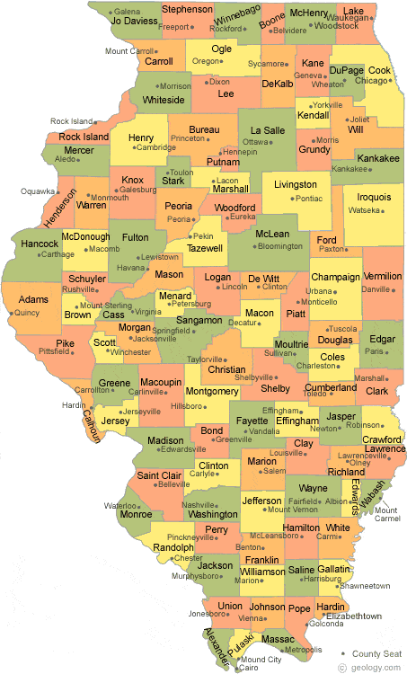 map of Illinois Counties