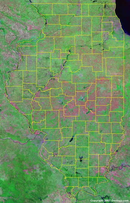 Illinois County Map Lines Illinois County Map