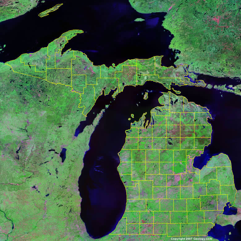 state of michigan county map with cities