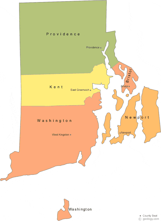 map of Rhode Island Counties