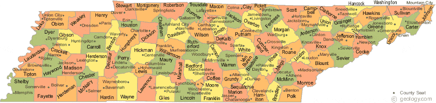 Tennessee Map By County Tennessee County Map