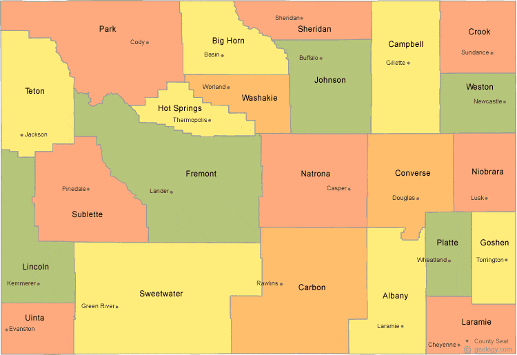 County Map Of Wyoming Wyoming County Map