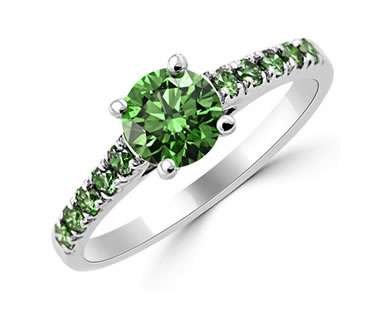 Green diamond ring