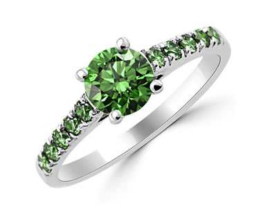 natural green diamond ring