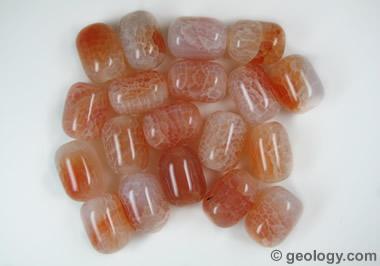 Orange crack agate beads