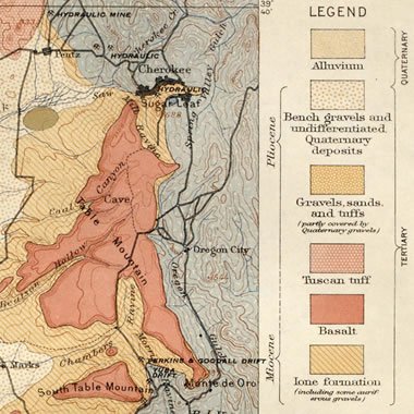 Mapa de la mina de diamantes de California Cherokee