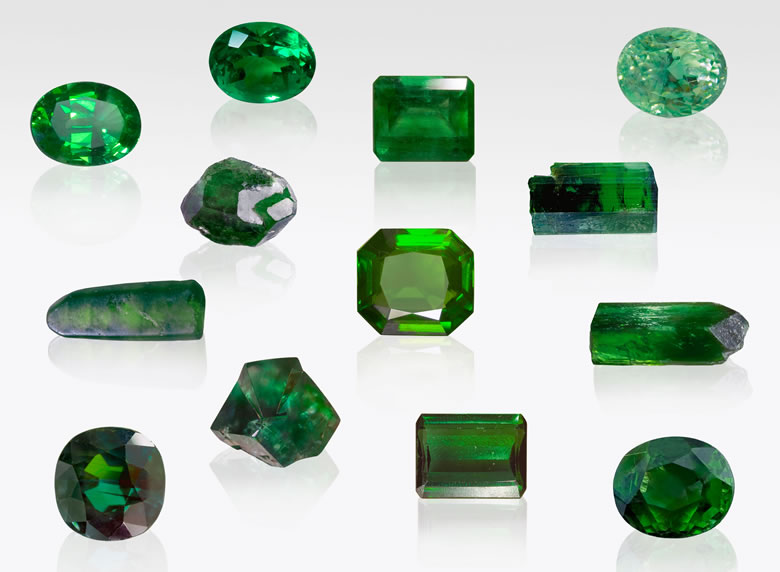 Green Gemstones and Crystals