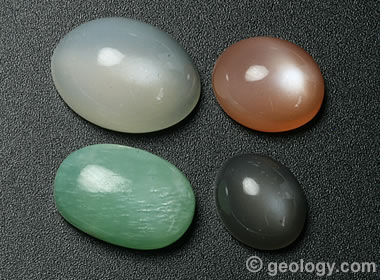 Moonstone Gems with a white silver blue or rainbow glow