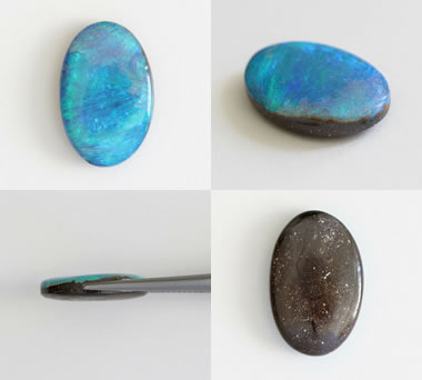 Black Opal Stone Unset Neon Blue - Black Opals