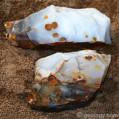 Polka dot agate rough