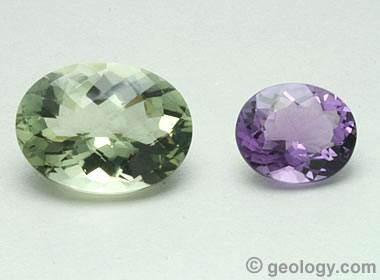 Amethyst with green sale