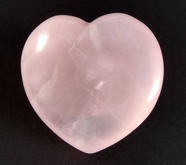 rose quartz puffed heart