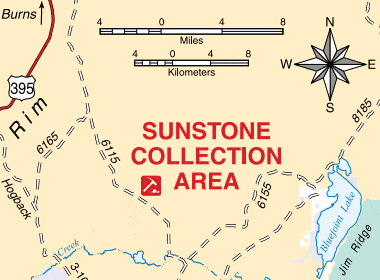 Oregon sunstone map