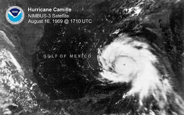 Satellite Image of Hurricane Camille