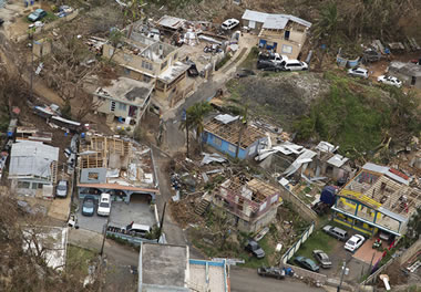 Photograph of damage done by Hurricane Maria in Puerto Rico