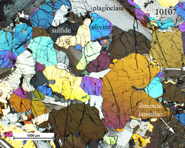 microscopic view of rock from a core sample