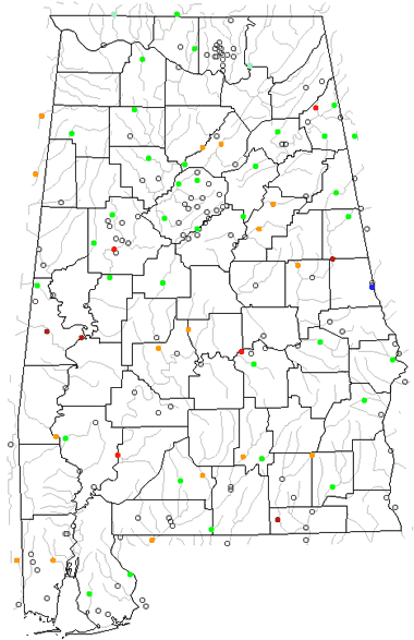 Alabama river levels map