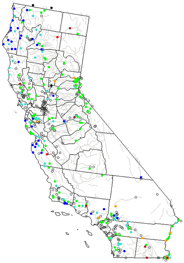 lakes in california map Map Of California Lakes Streams And Rivers lakes in california map