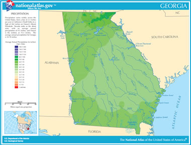 Map Of Georgia Lakes Streams And Rivers