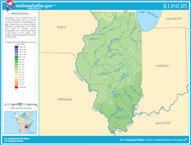 Map Of Illinois Lakes Streams And Rivers