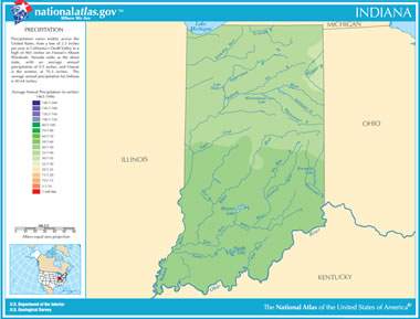 Indiana precipitation map