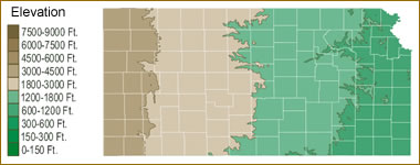 Kansas elevation map