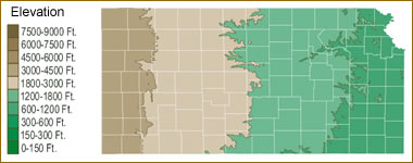 elevation map of kansas Map Of Kansas Lakes Streams And Rivers elevation map of kansas