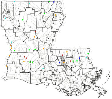 Louisiana river levels map