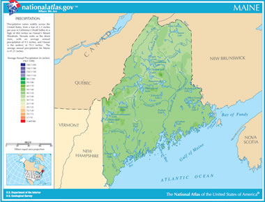 Maine precipitation map