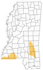 Mississippi drought map