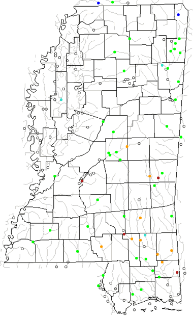 Mississippi river levels map